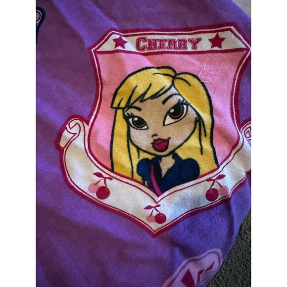 Vintage Y2K Lil' Bratz Twin Flat Sheet Purple Pink Floral Print 100% Cotton - Picture 3 of 5